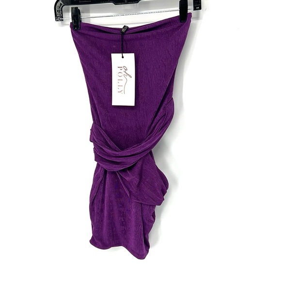 Oh Polly NWT Damia Cut-Out Bandeau Mini Dress in Grape small - Picture 2 of 8